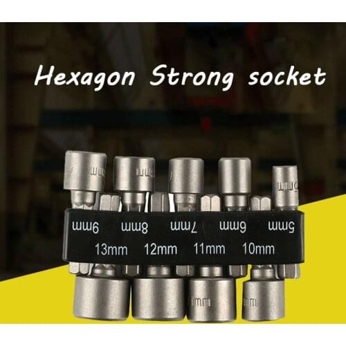 9 pieces /set 5-13mm nut screwdriver screwdriver set hexagon socket sleeve nozzle wrench set powerful sleeve drill pow tool