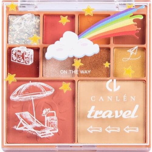 New Fashion Nude Eyeshadow Palette 10 Color Pearl Matte Gloss Eye Shadow Blusher Long-lasting Make Up Set