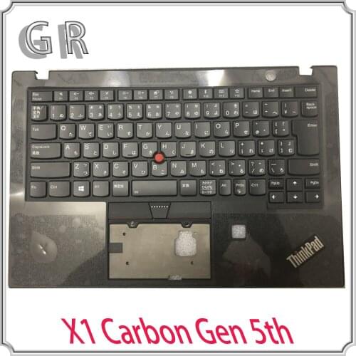 New for lenovo thinkpad X1 Carbon Gen 5th C Cover bezel keyboard palmrest JP Keyboard With FPR HOLE 01LX560 01LX520 01HY051
