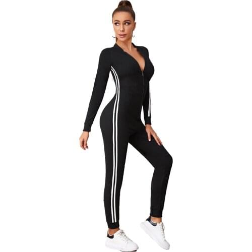 2021 New Arrivals Women Yoga Jumpsuit One Piece Workout Bodysuit Long Sleeves Textured Gym Sports Clothes Running