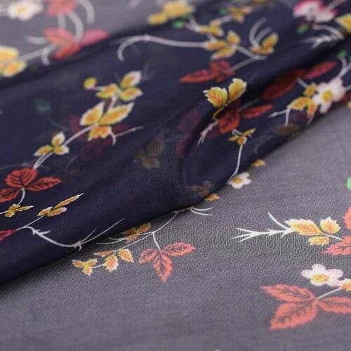 Flower Charming Lightweight Silk Chiffon Fabric Dress Hanfu Shirt Lining Wide Chiffon