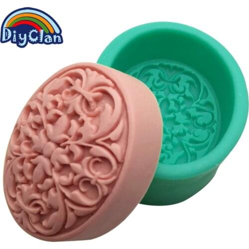Oval Handmade Flower Silicone Soap Mold For Plaster Cake Pudding Jelly Dessert Chocolate Mould Decorative Soap Mould S0249TT
