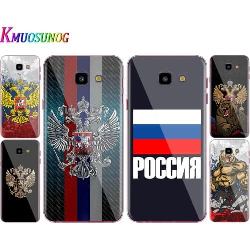 Transparent Cover Russia Flag For Samsung Galaxy J8 J7 J6 J5 J4 J3 J2 Duo Prime Plus Core 2018 Phone Case