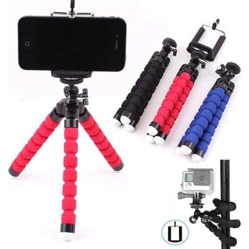 Octopus Tripod Holder For Gopro 8 7 Camera Desktop Phone Holder Stand For iPhone Samsung 360 Rotation Cellphone Monopod Support