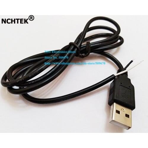 NCHTEK USB Male Plug 2 Wire/2pin Power Cable Cord Connectors , USB Male Lead Cord About 1M/Free Shipping/50PCS