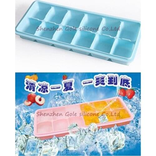 200pcs/lot 12 Square Holes Silicone Ice Cube Tray for Home Kitchen/Bars DIY Ice Cream Freeze Ball Mould Maker Case