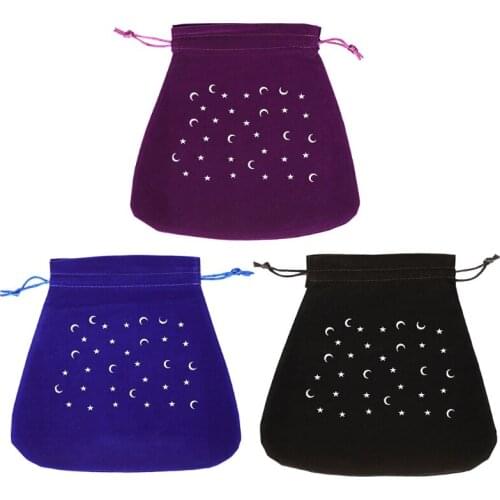 Moon Phase Printing Drawstring Storage Bag Jewelry Trinket Keepsake Storage Box Witch Divination Accessories Home