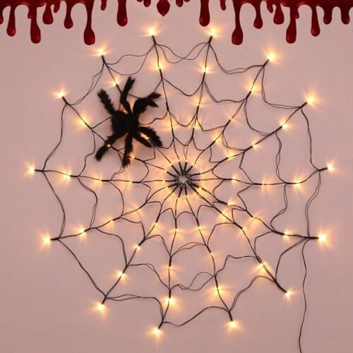 Halloween LED Spider Web String Light with Remote 8 Modes Net Mesh Atmosphere Lamp Outdoor Indoor Party Decor Net Mesh Lights