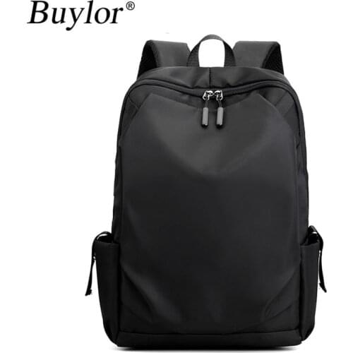 Buylor Oxford Waterproof Travel Mens Backpack Large Capacity College Students Backpack Business USB Charging Laptop Men Bag