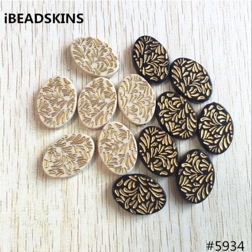 Choose color) 28x20mm 200pcs/lot Acrylic Oval flat antique style Beads for Jewelry DIY #5934 (Design as shown)