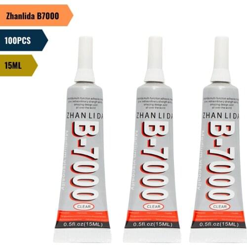 100PCS Zhanlida B7000 15ML Clear Contact Phone Frame Repair Adhesive Multipurpose DIY Jewelry Glue With Precision Applicator Tip