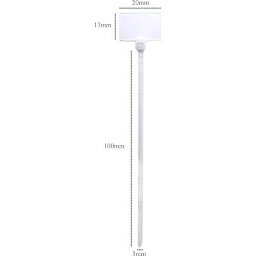 1000pcs Nylon Cable Cord Wire Zip Ties Write On Label ID Sticker Marking Mark Tags 3*100mm