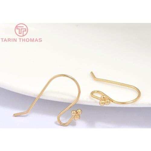 6PCS 23x13.5MM 24K Champagne Gold Color Plated Brass Simple Earrings Hooks High Quality Diy Jewelry Accessories