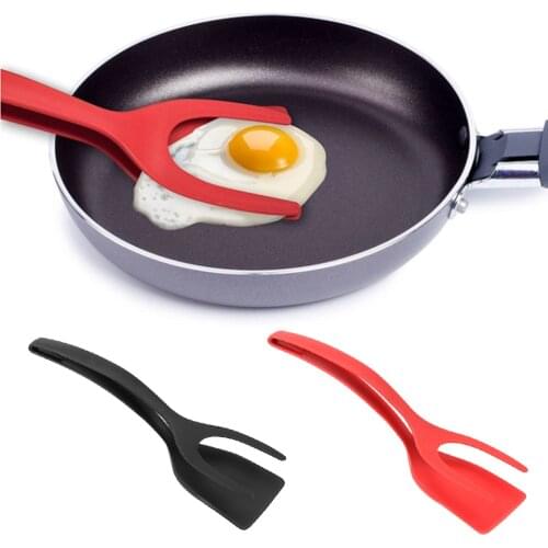 2 In 1 Grip Flip Tongs Non Stick Grip Egg Tongs French Toast Pancake Egg Clamp Omelet Kitchen Accessories Food Flipper