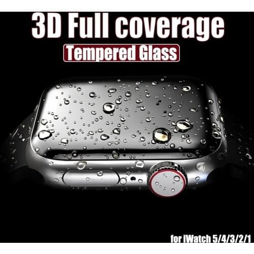 3D Full Cover Tempered Glass for Apple Watch Series 3 2 1 38MM 42MM Screen Protector for iWatch SE 6 5 4 40MM 44MM Full Glue
