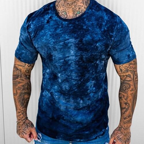 4 Colors Men Summer Casual Printed T-shirt Adults Short Sleeve Round Neck Pullover Trainning Exercise T-shirts Plus Size M-3XL