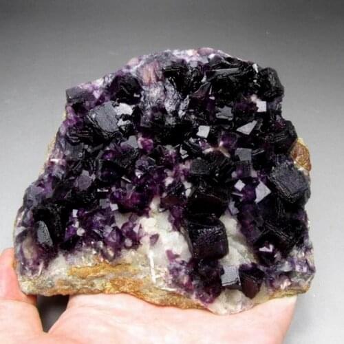 647g Purple Fluorite Cluster on Matrix - crystals and stones healing Mineral specimen Home Decor feng shui decoration