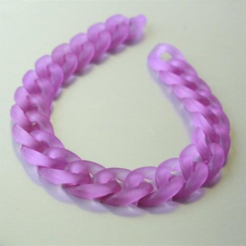 80pcs Matte Purple Acrylic Curb Chain Links, Translucent Plastic Curb Chain Links, Open Link per Size 23mmx16mm SC002