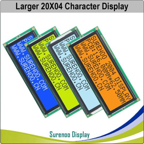 Larger 204 20X4 2004 Character LCD Module Display Screen LCM Blue Yellow Green with LED Backlight