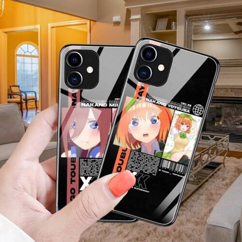 Anime sakura matou nakano miku Phone Case Glow Luminous Tempered Glass For iPhone 11 12 Pro XR XS MAX 8 X 7 6S Plus 12Mini cover
