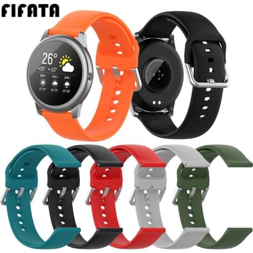 FIFATA 22MM Colorful Soft Silicone Watch Strap For Xiaomi Haylou Solar LS05/Huawei GT 2E/Amazfit GTR 47MM/Stratos 3 Smart Watch