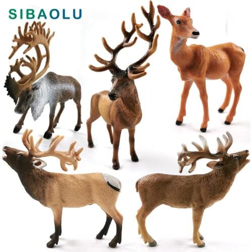 New Sika Deer Reindeer Elk figurine Simulation Animal model Diy home decor miniature fairy garden decoration accessories modern