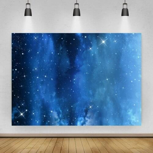 Blue Universe Twinkling Stars Portrait Photo Background Photographic Vinyl Backdrop Photocall Studio Booth Props