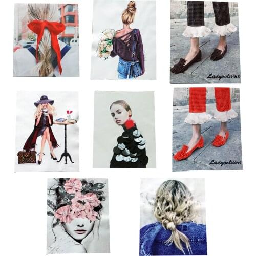 Hot Drill Sequin Beaded DIY Embroidery Digital Print Girl Lcon Kawai Clothes Decal Patch Badge On Backpack