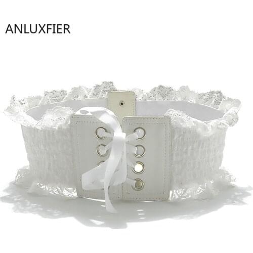 H9855 Wide Lace Belt Women Elastic Waist Seal Girl Lovely High Quality Fashion Casual Waistband Female Cummerbunds Accessories