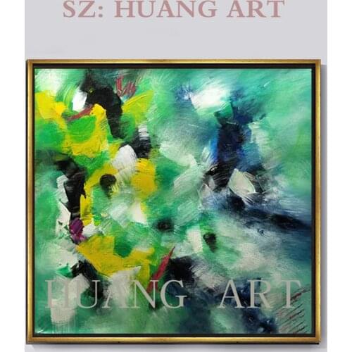 Frameless painting artist selling original han porch abstract oil painting light blue sofa decorate the wall of the hall