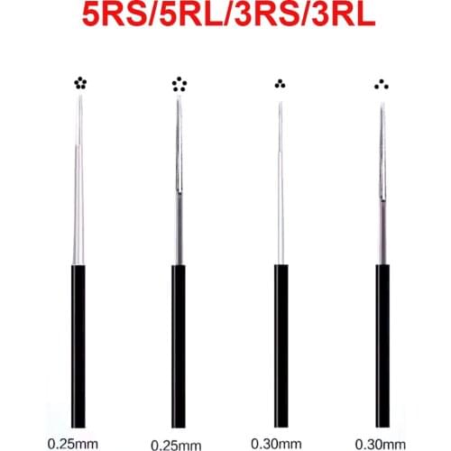 100PCS 3RS 3RL 5RS 5RL Tattoo Needle ROUND Semi Permanent Makeup Eyebrow Lip Microblading Blade 0.25mm 0.3mm