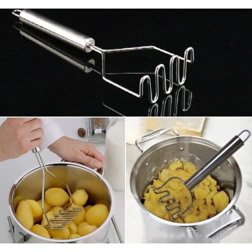 Durable Stainless Steel Wave Shape Potato Masher Wavy Potato Peat For Fruit Vegetable Kitchen Tools Baby food supplement Wave