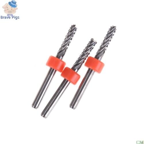 3.175mm Carbide Tungsten Corn Cutter Cutting PCB Milling Bits End Mill CNC Router Bits For Engraving Machine