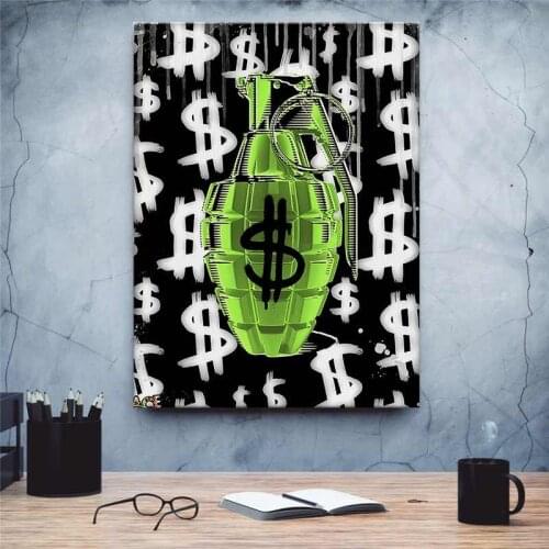 Canvas Painting Poster Wall Art Money Grenade Tableau Decoration Mural Cuadros Para El Hogar Plakaty Na Sciane Art Painting