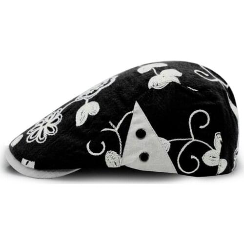 Berets Men And Women Summer Sun Hats Outdoor Casual Flower Pattern Cap Breathable Cool 56-58cm