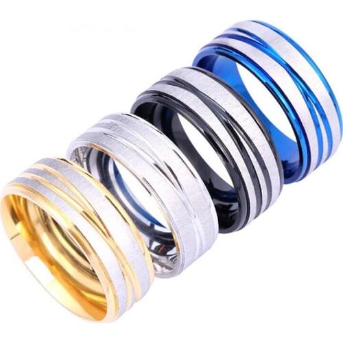 Stainless Steel Jewelry Titanium Steel Ring New Popular Cross Line Lasha Ring Couple Jewelry Gift