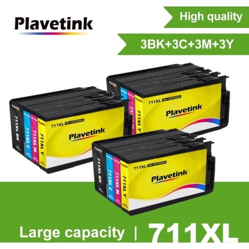 Plavetink 3Set Compatible For HP711 Refilled Cartridges for HP 711 Ink Cartridge For HP Designjet T120 T520 Printer With Chip