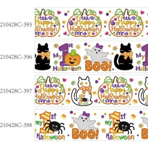 50 yards/lot) New arrival 22mm 25mm black cat printed Halloween ribbon