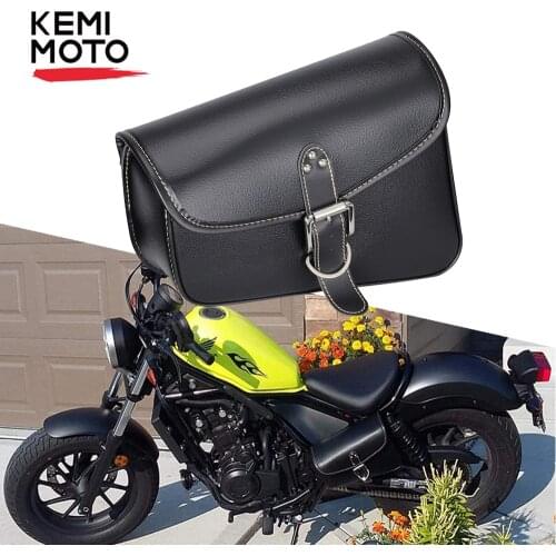 Motorcycle Bag PU Leather Saddlebag Saddle Swingarm Bag Left Right Side Tool Bags For Sportster 1200 For Honda CMX500 Waterproof