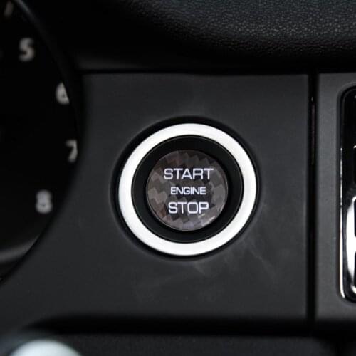 For Land Rover Discovery Free Lander Evoque Carbon Fiber Car Engine Start Stop Switch Button Trim Cover Stickers Decals Stying