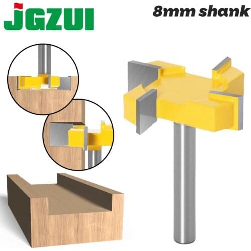 1pc 8mm Shank 4 Edge T Type Slotting Cutter Woodworking Tool Router Bits For Wood Industrial Grade Milling Cutter Slotting