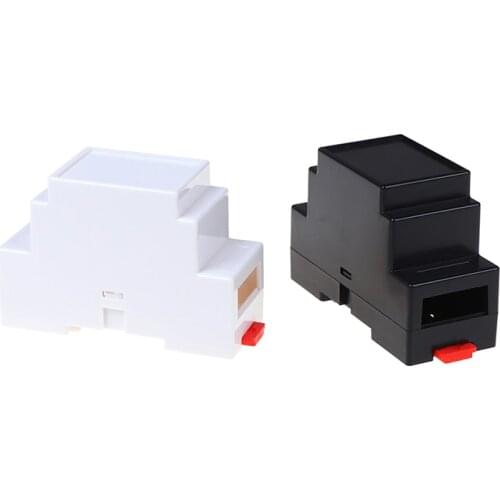 1pc 88x37x59mm White Black Color Plastic Electronics Box Project Case DIN Rail Junction Box