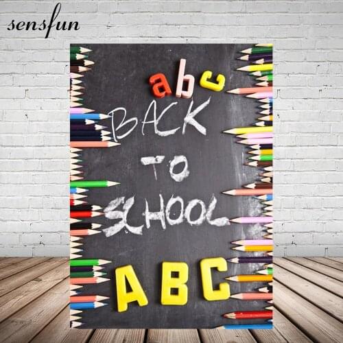 Sensfun Back To School Photography Backdrop Colorful Pencil Blackboard Backgrounds For Photo Studio 7x5FT Vinyl