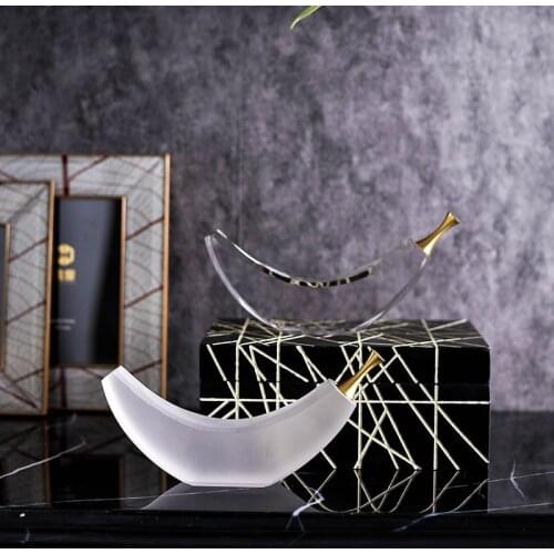 Nordic Creative Simple Modern Home Soft Decoration Accessories Banana Shape Geometric Crystal Art Crafts escultura Ornaments
