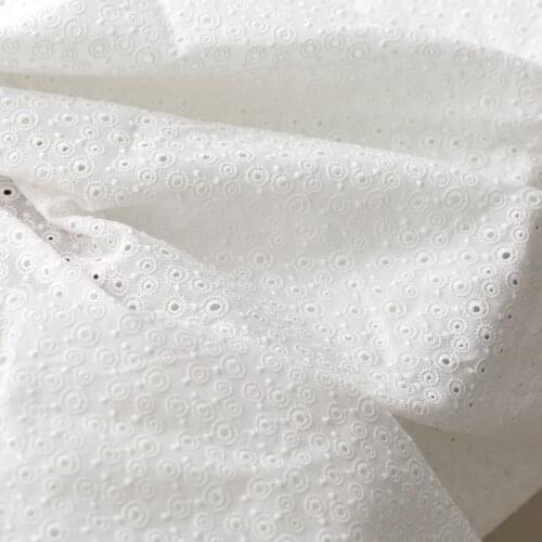 Pure Cotton Cloth Embroidery Lace Fabric Dress Baby Clothes Handmade DIY Cotton Fabric Tablecloth Decoration cloth by the meter