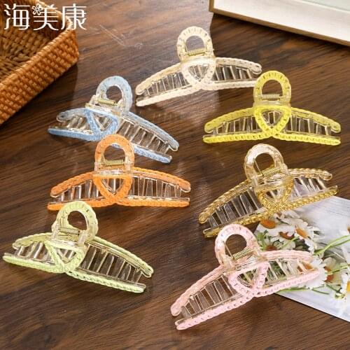 Woman Chain Hair Claws Women Hairpins Fashion Candy Color Hair Crab Clips Ponytail Hair Accessories Headwear Hairgrip Barrettes
