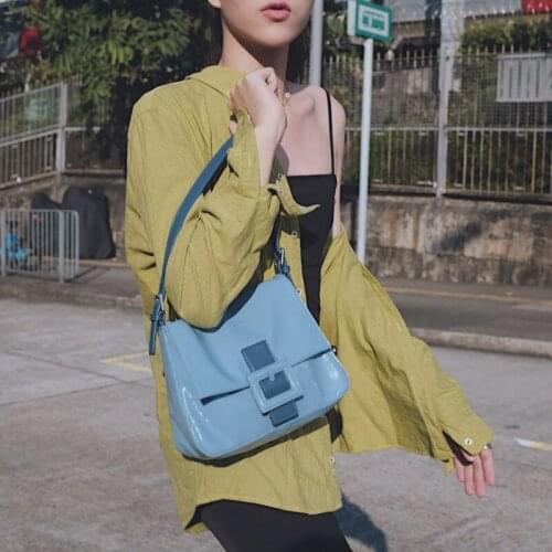 PU Leather Women Designer Handbags Solid Color Ladies Shoulder Bag Vintage Female Soft Underarm Package Girl Clutch Purse