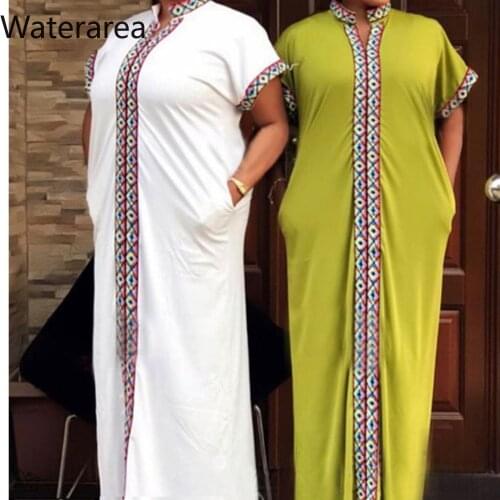 Womens Sexy Stand Collar Woven Long Colored Strips Straight Loose Dress Casual Vintage Long Dress 14