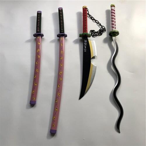1:1 Demon Slayer:Kimetsu No Yaiba Tsugikuni Michikatsu Kokushibou sword Iguro Obanai cosplay Prop weapon Uzui Tengen Props Knife
