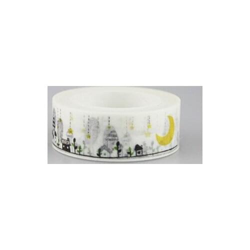1.5cm Cute moon cottage Adhesive Tape for Scrapbooking DIY Craft Sticky Deco Masking Japanese Paper Washi Tape